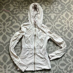 Lululemon Dance Studio jacket, reversible light pink and grey stripe